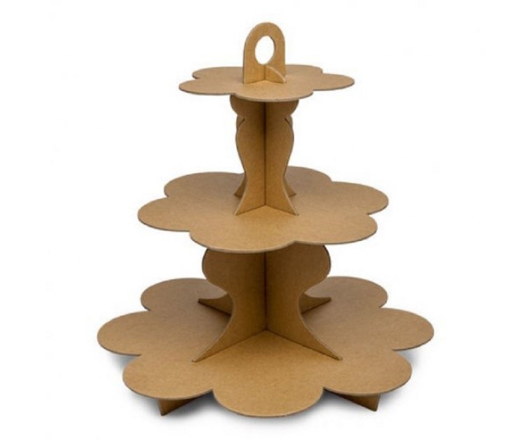 Stand Cupcakes Kraft 3 Andares 34 cms