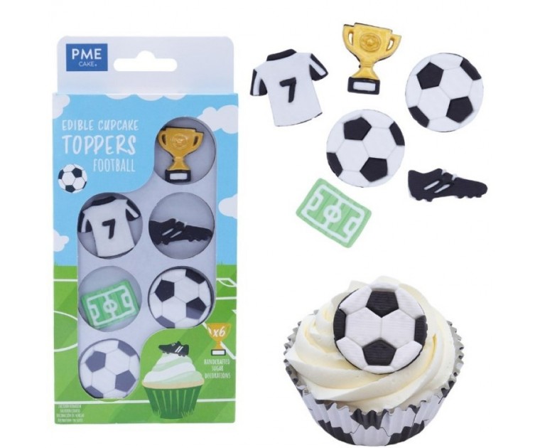 Decorações Comestíveis Cup Cakes e Bolos Futebol