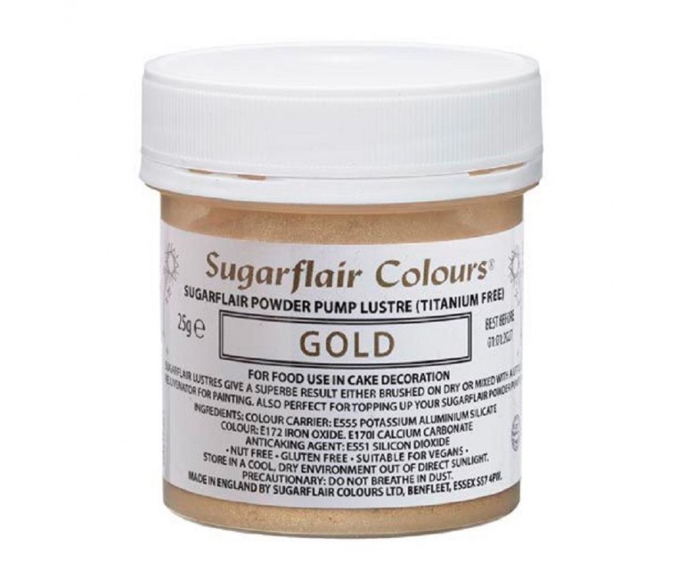 Pó Comestível Gold Sugarflair-25g Recarga