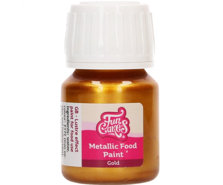 Tinta Metálica Comestível Dourada 30 ml