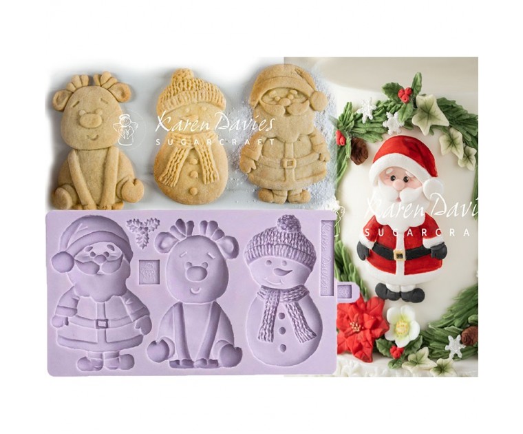  Molde Silicone Bolachas Figuras Natal