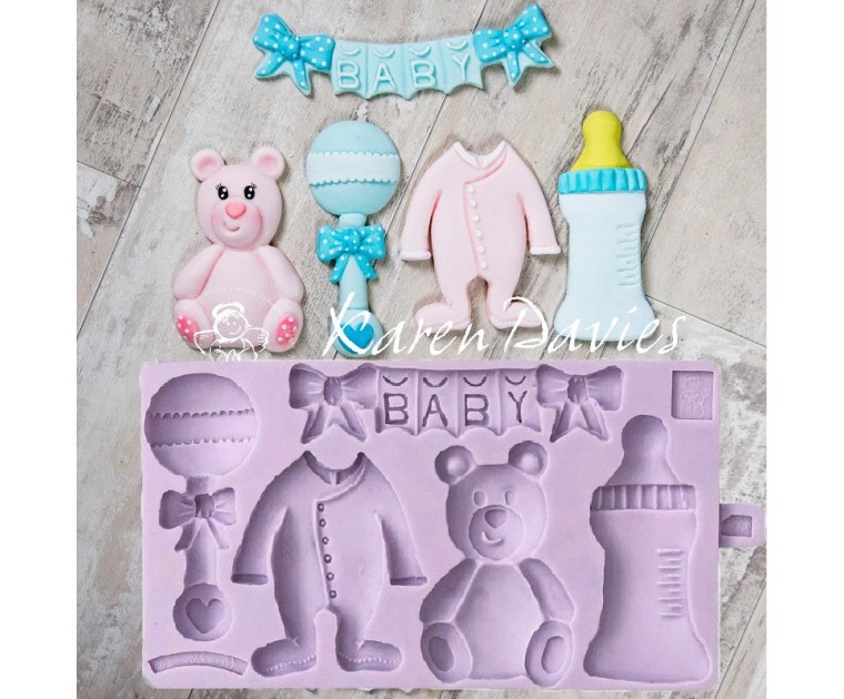 Molde Silicone Bolachas Motivos Bebé