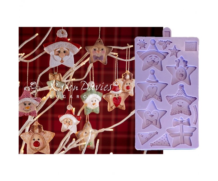 Molde Silicone Bolachas Estrelas Natal