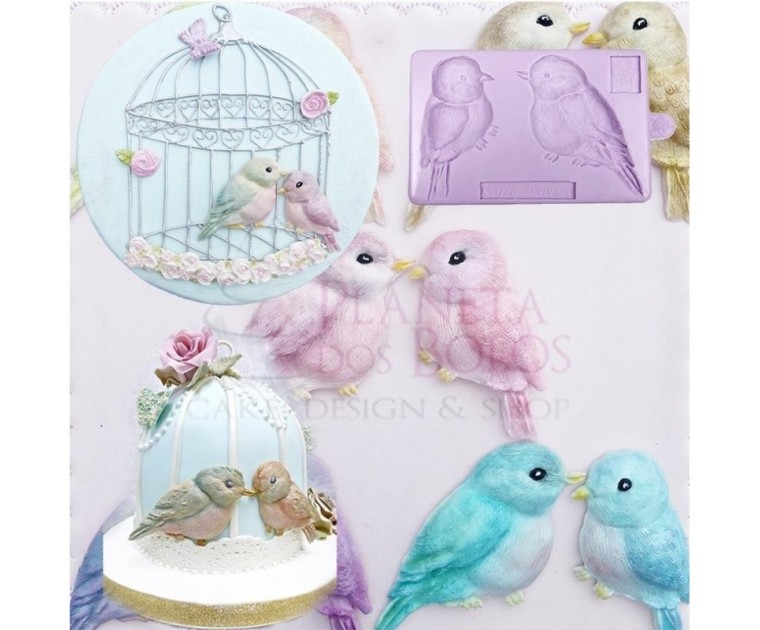 Molde Silicone Love Birds Karen Davies