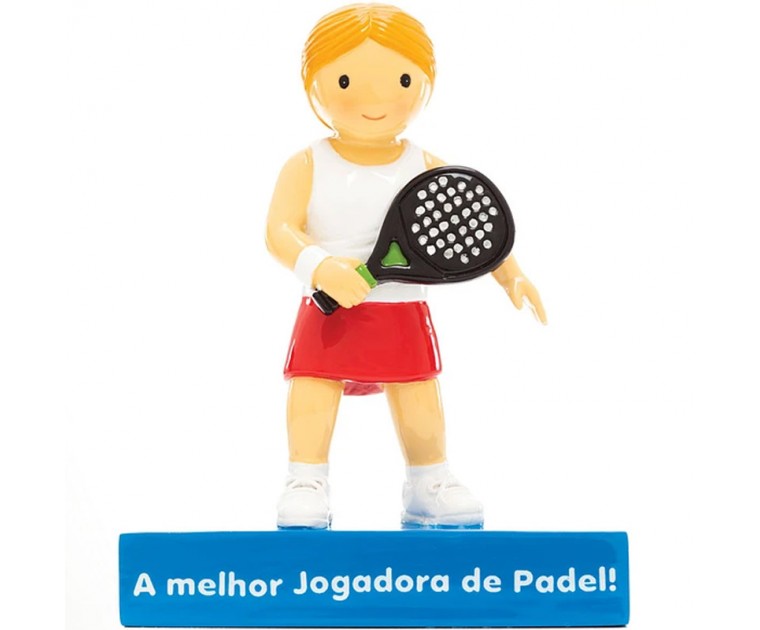 Boneco Topo de Bolo/Decorativo A Melhor jogadora de Padel!