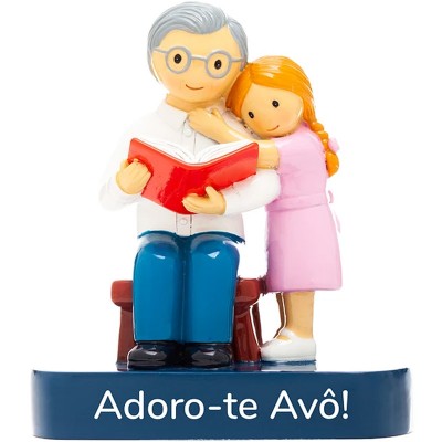 Boneco Topo de Bolo/Decorativo Adoro-Te Avô! (Menina)