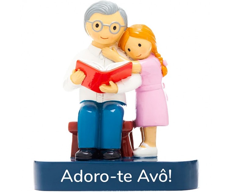 Boneco Topo de Bolo/Decorativo Adoro-Te Avô! (Menina)