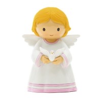 Anjinho Rosa c/ 1 pomba na mão
