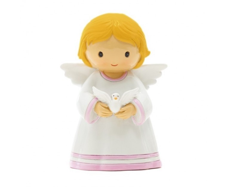 Anjinho Rosa c/ 1 pomba na mão Anjinho Rosa c/ 1 pomba na mão