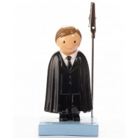 Boneco Topo de Bolo Universitário Azul Claro com Mola