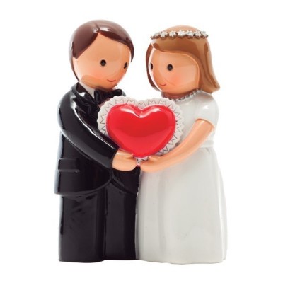 Casal noivos c/coração vermelho