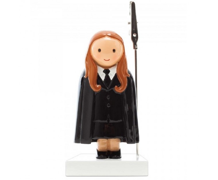 Topo de Bolo Menina Universitária c/Base Branca