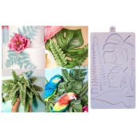 Molde Silicone Folhas Tropicais 