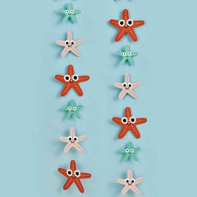 Decoração de 4 Pendentes Estrelas Mar 