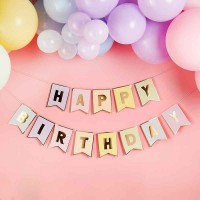 Banner Happy Birthday Cores Pastel