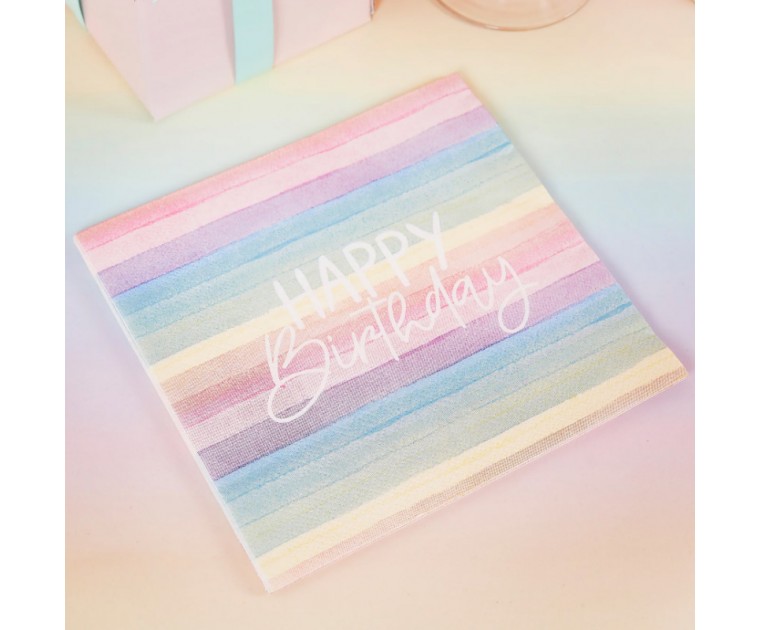 Guardanapos Pastel Colors Happy Birthday