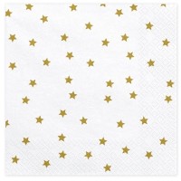 Guardanapo Branco Estrelas Douradas