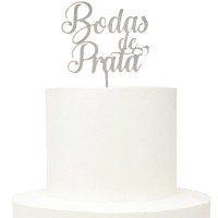 Topo Bolo Bodas Prata