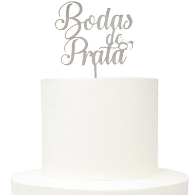 Topo Bolo Bodas Prata