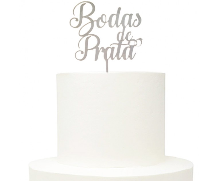 Topo Bolo Bodas Prata