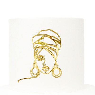 Charm Dourado Silhueta Mulher Africana 