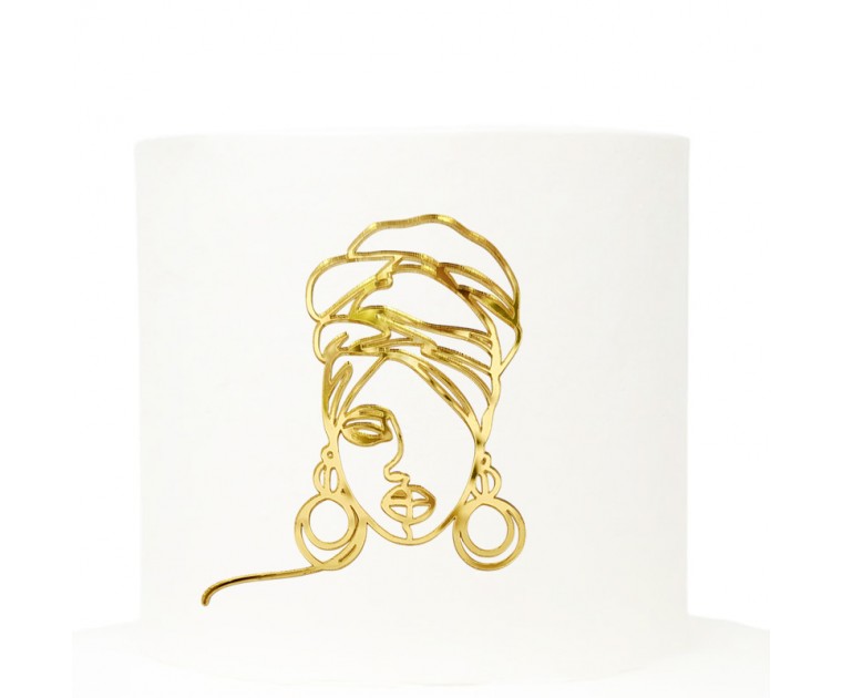 Charm Dourado Silhueta Mulher Africana 