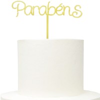 Topo Bolo Personalizável Amarelo Pastel
