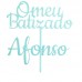 Topo Batizado Personalizável Azul Claro