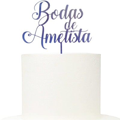 Topo Bolo Bodas Ametista