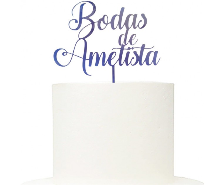 Topo Bolo Bodas Ametista