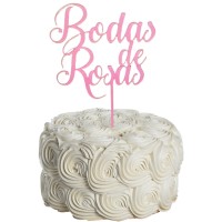 Topo Bodas  de Rosas Acrílico Rosas