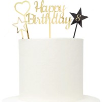 Topo Happy Birthday e Idade Personalizável 