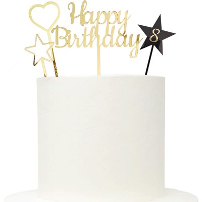 Topo Happy Birthday e Idade Personalizável 