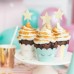 6 Toppers Cup Cakes Estrelas Douradas