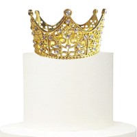 Mini Tiara Dourada com Pedras