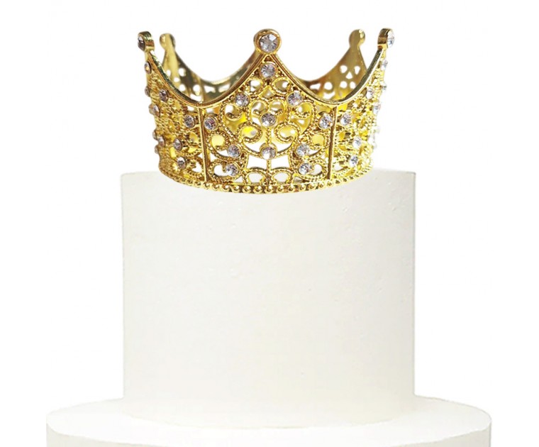 Mini Tiara Dourada com Pedras