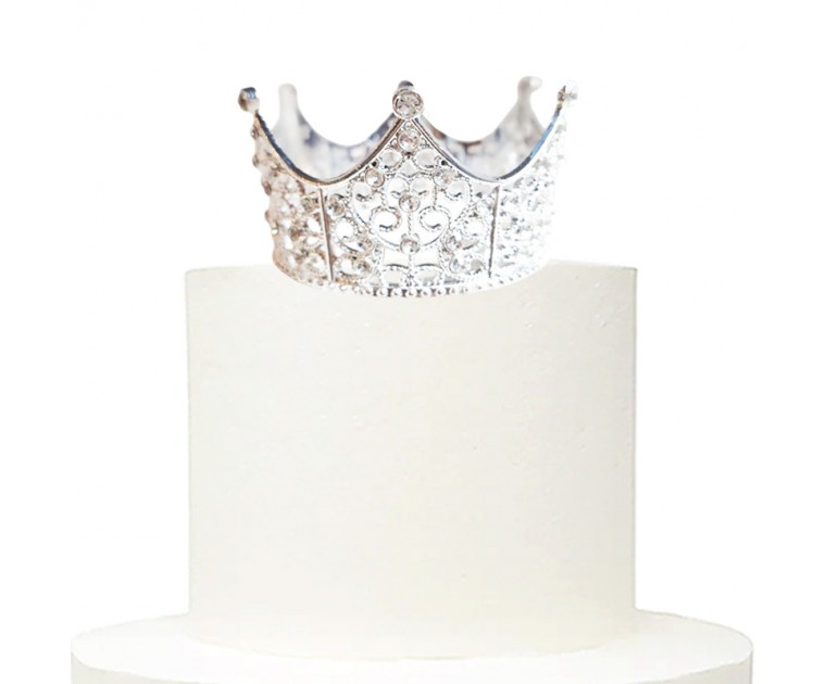 Mini Tiara Prata com Pedras