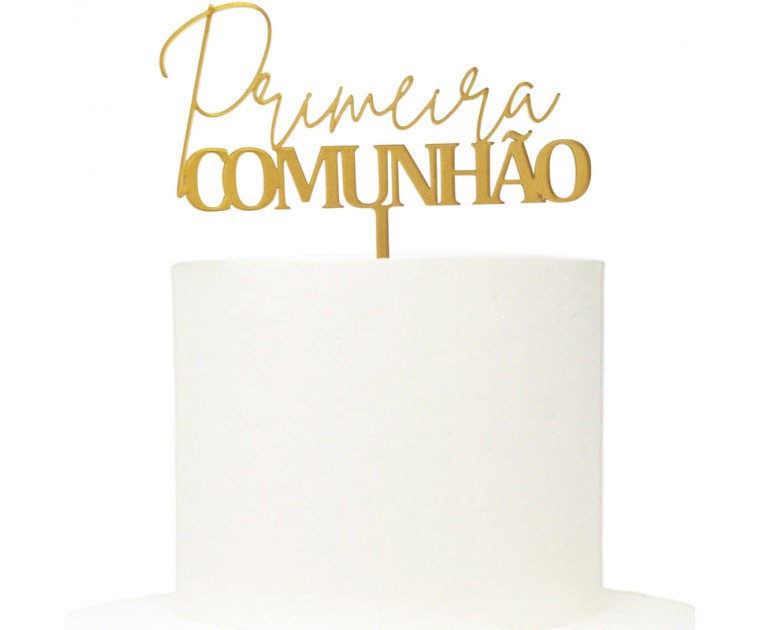 Topo Primeira Comunhão Dourado