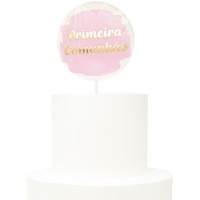 Topo Primeira Comunhão Rosa