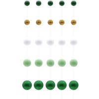 Conjunto Esferas Verde & Ouro