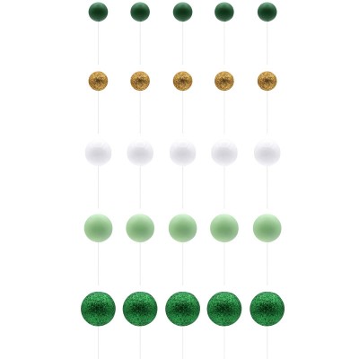 Conjunto Esferas Verde & Ouro