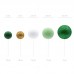 Conjunto Esferas Verde & Ouro