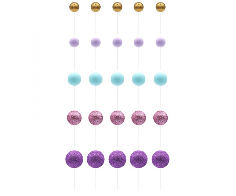 Conjunto Esferas Violeta, Rosa & Azul