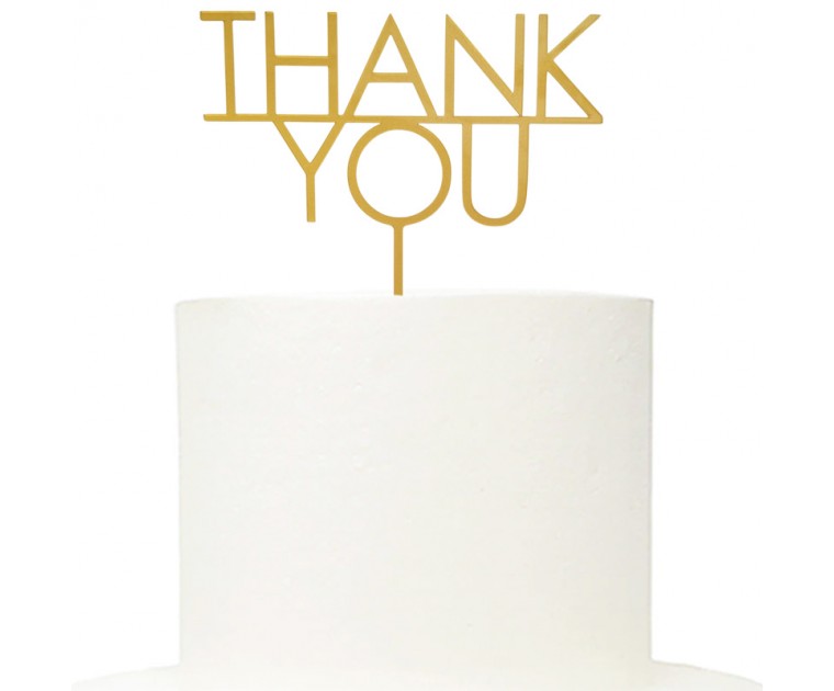 Topo Bolo Acrílico Thank You