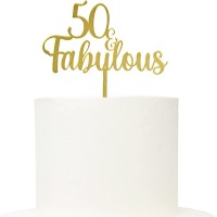 Topo Acrílico Dourado 50 & Fabulous