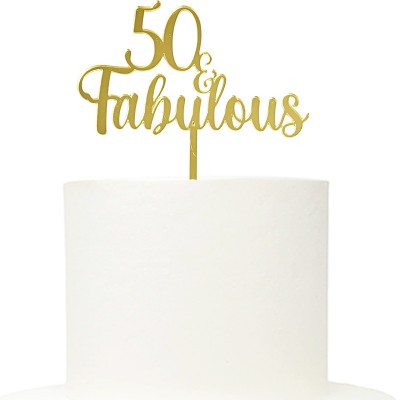 Topo Acrílico Dourado 50 & Fabulous