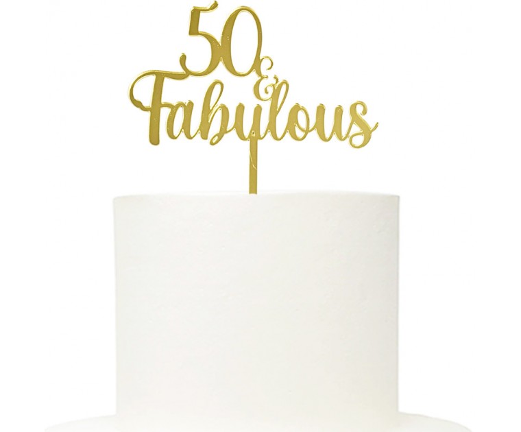 Topo Acrílico Dourado 50 & Fabulous