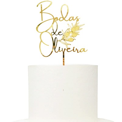 Topo Bolo Bodas Oliveira