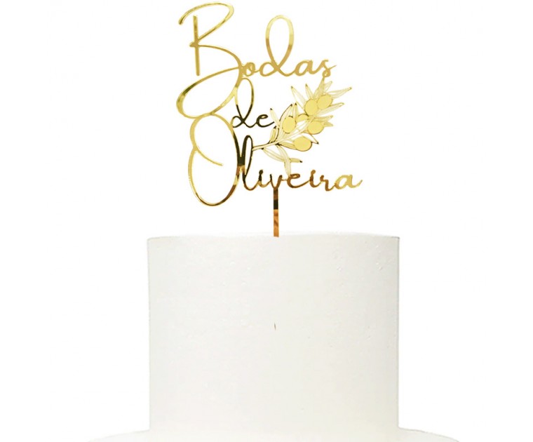 Topo Bolo Bodas Oliveira