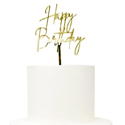Topo Happy Birthday Dourado